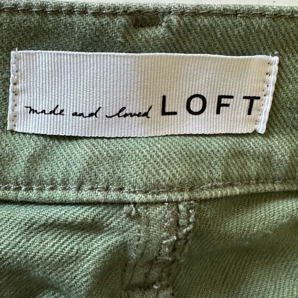 Loft Jeans Womens 27 4 High Rise Wide Leg Green Cargo Utility Pockets - Picture 5 of 8